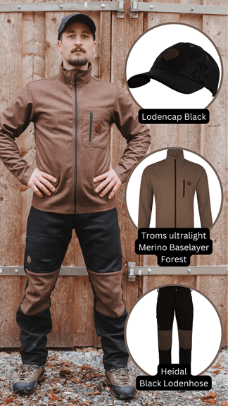 Lodenhose Heidal Black in Kombi