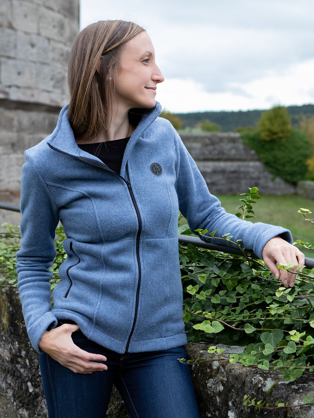 Soft Baumwolljacke aus 100% Bio Baumwolle - Lela - Blue Melange outdoor 2